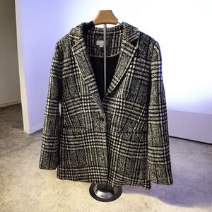 LOFT Plaid Single Button Blazer Size 8